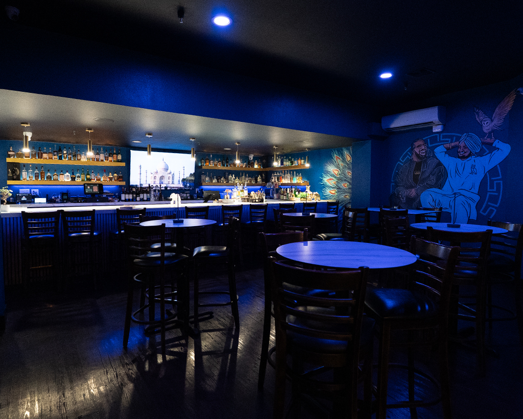 The glowing back bar