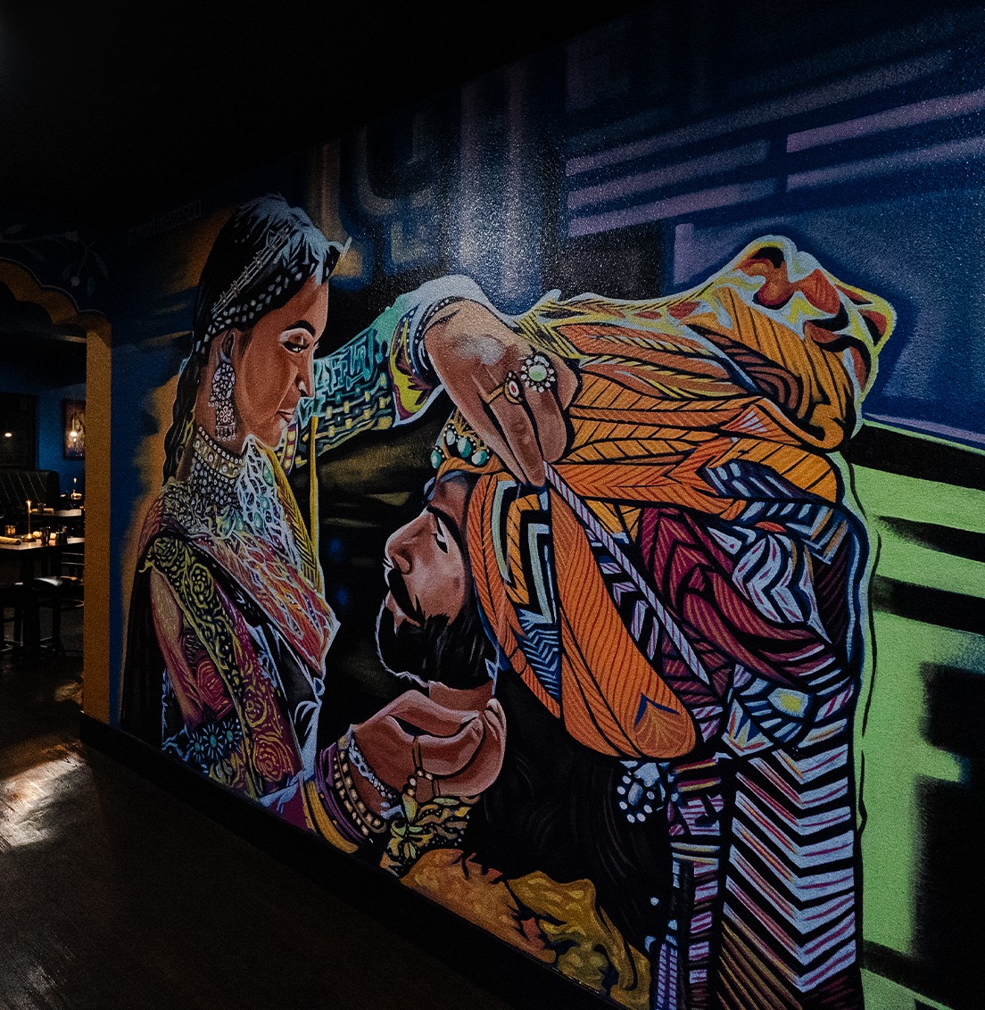 Painted wall mural